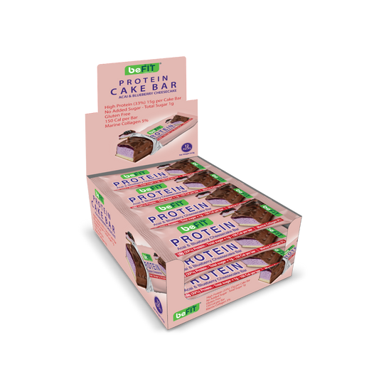 Acai & Blueberry Cheesecake Protein Cake Bar with Marine Collagen 12pcs per pack