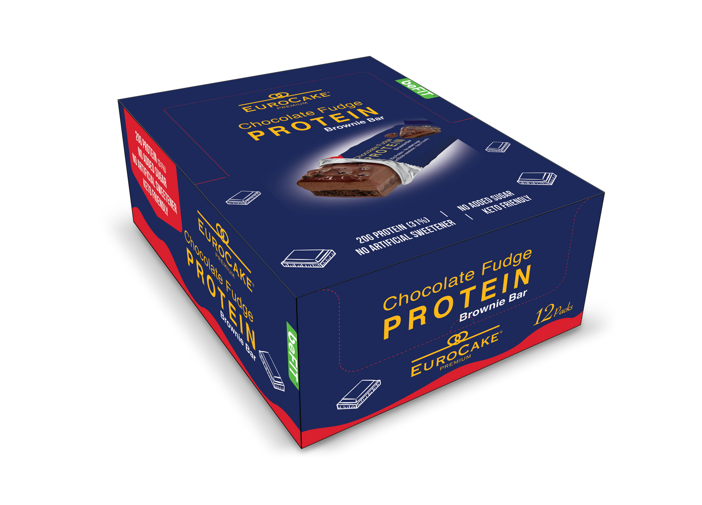 Chocolate Brownie Fudge Protein Cake Bar  12pcs/box